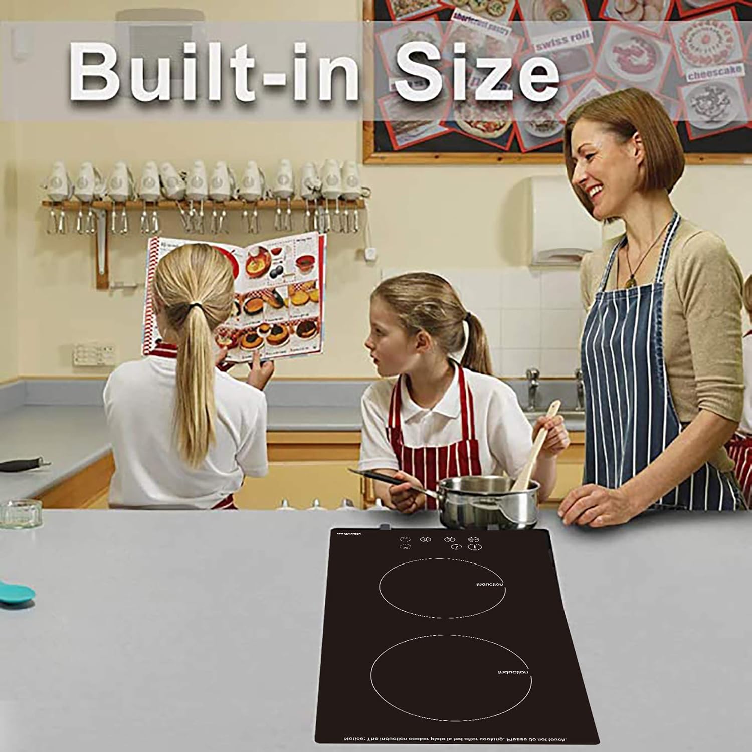2 Burners Electric Induction Cooktop 240V, 1800W With Timer D41786