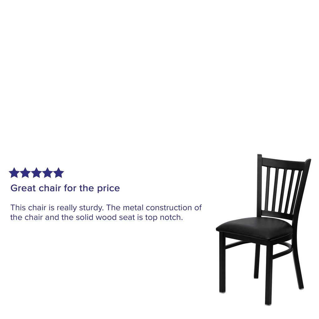 Black Vinyl Seat Metal Restaurant Chair E111