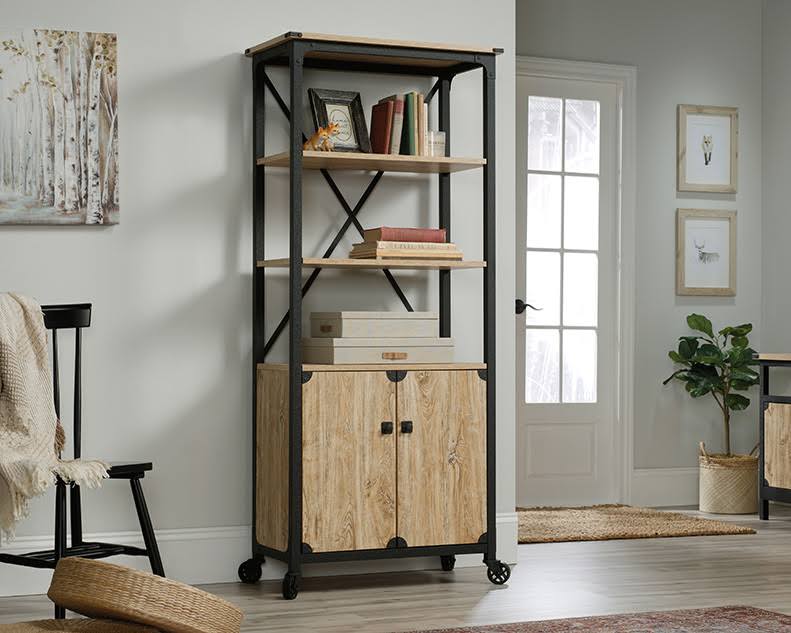 Milled Mesquite Finish Bookcase with Doors L610891