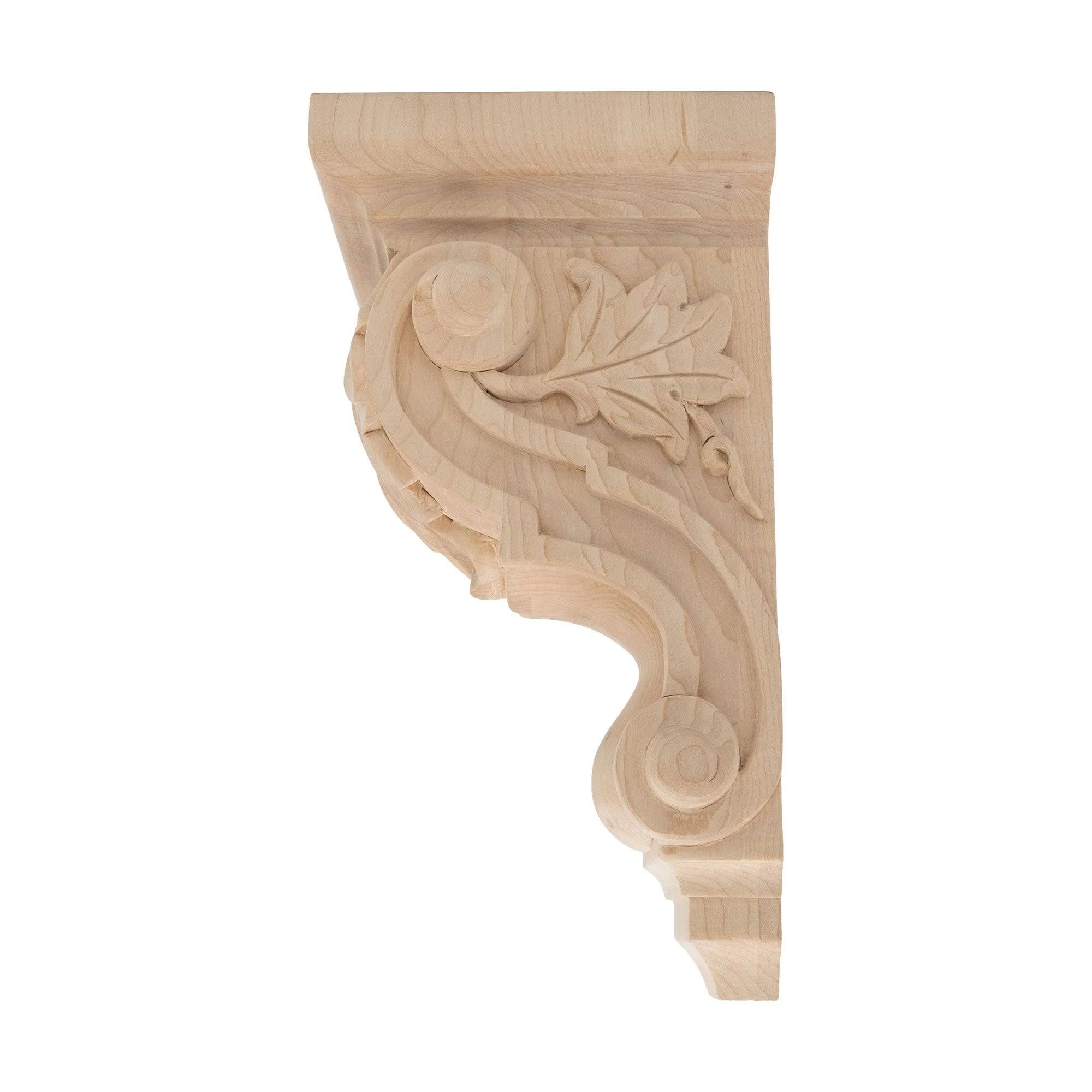 Small Hand Carved Maple Leaf Wood Corbel E17223