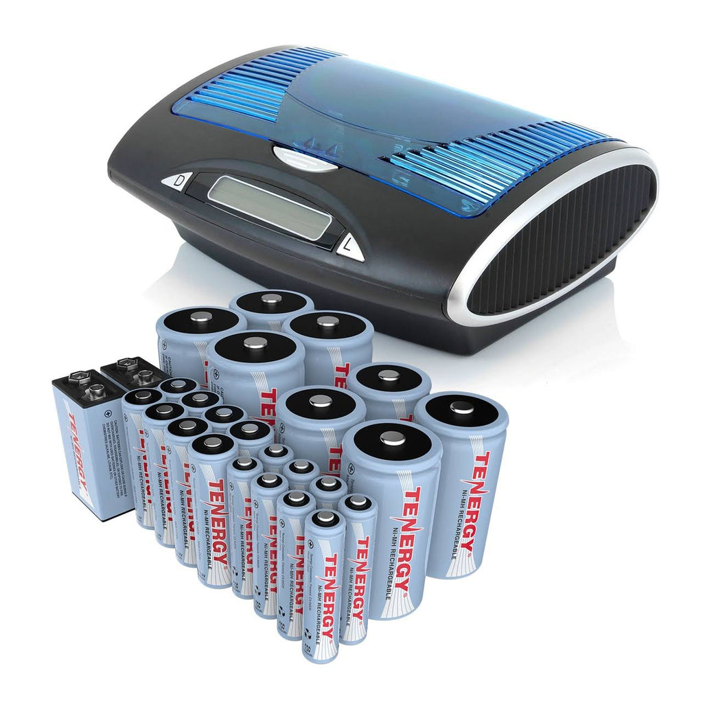 Combo: Universal LCD Battery Charger + 26 NiMH Rechargeable Batteries (8aa/8aaa/4c/4d/2 9V) S9839