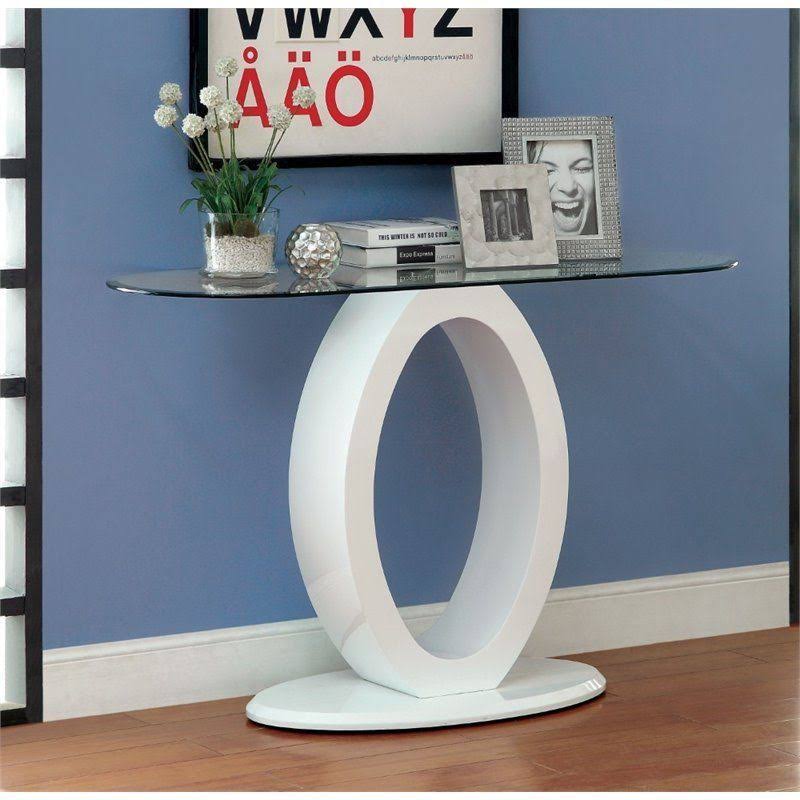 White Glass Top Console Table X107828