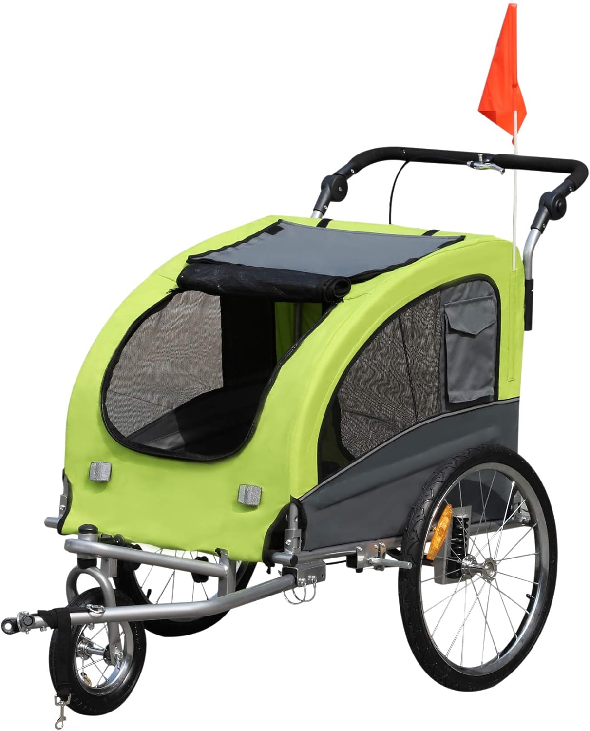 Blue 2-in-1 Dog Bike Trailer Pet Stroller with Canopy K122