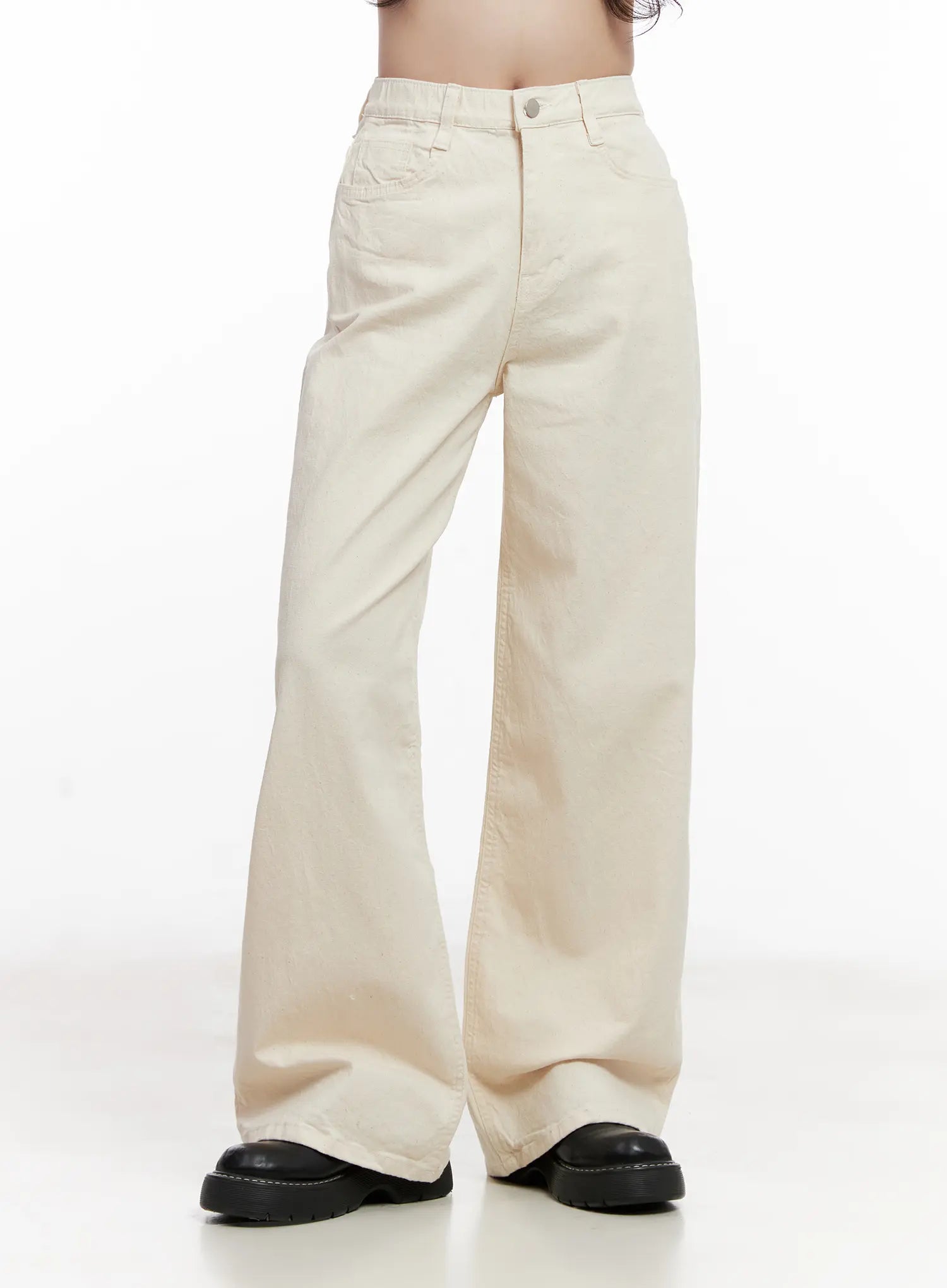 High-Waisted Wide-Leg Cotton Pants CL516
