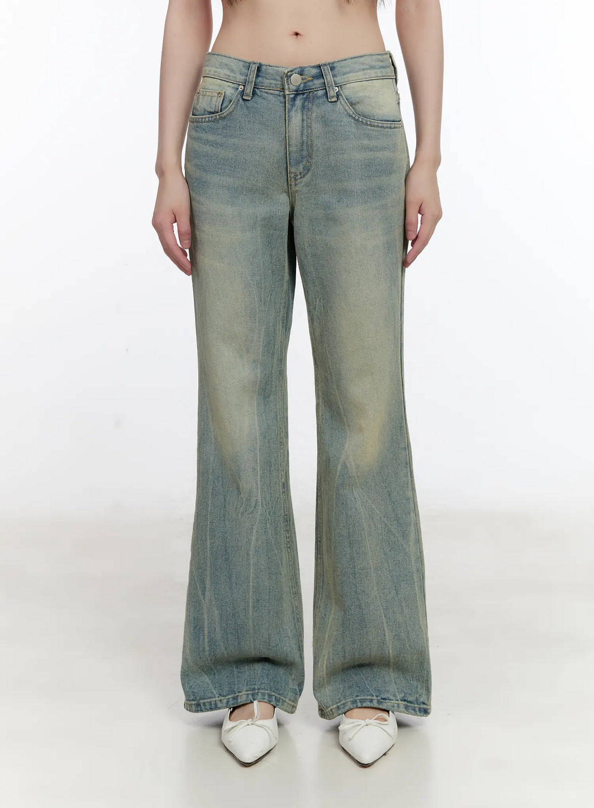Roa Vintage Blue Flared Denim Jeans CL504