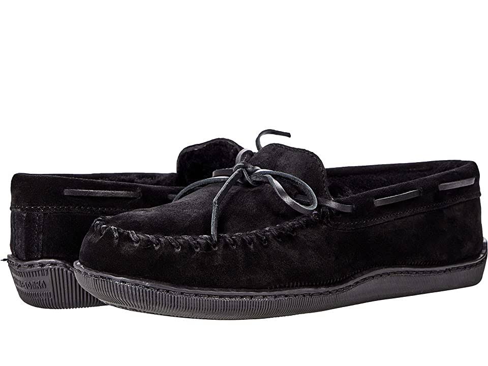 Black Sheepskin Hardsole Moccasin A48741