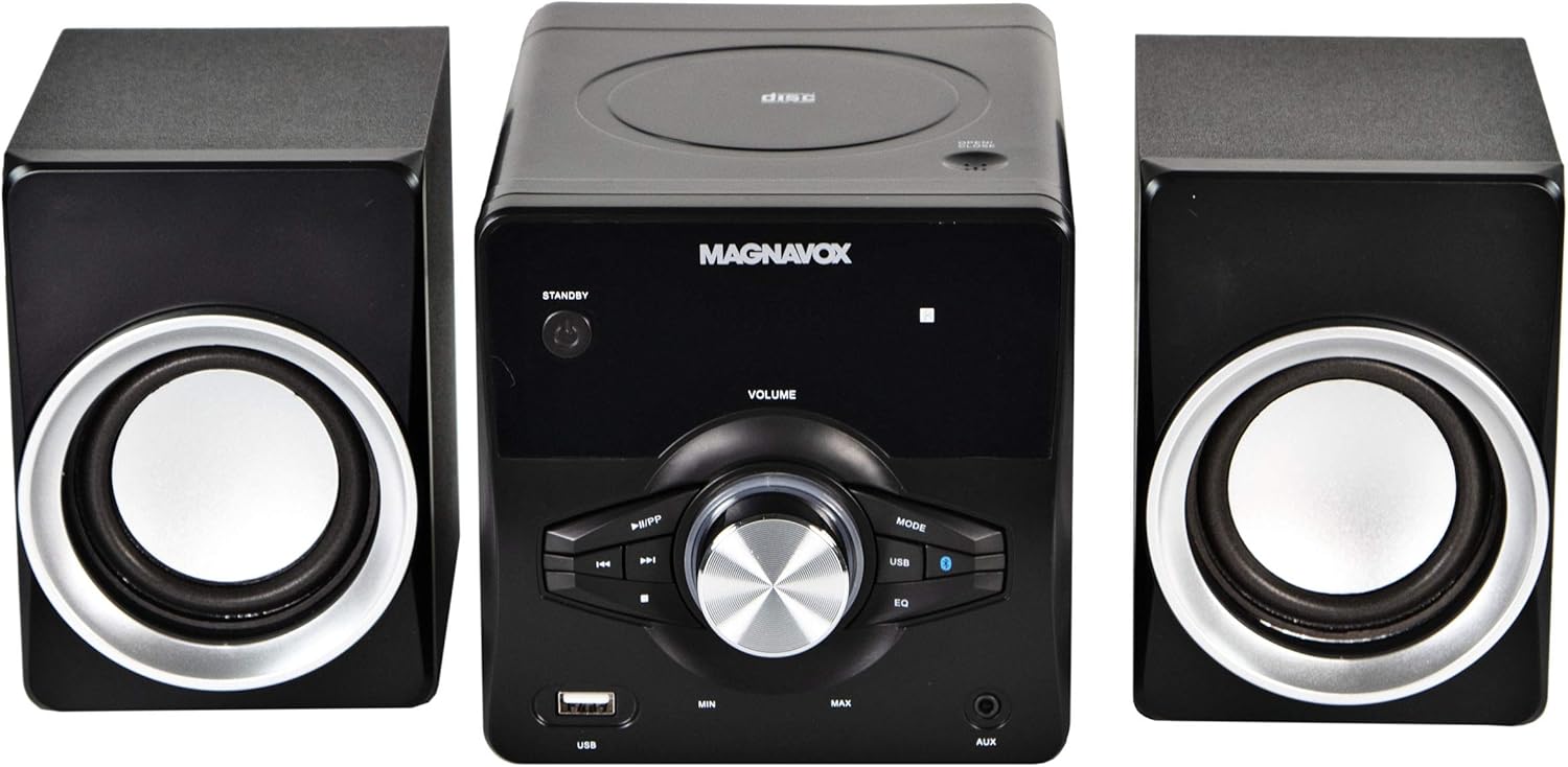 3-Piece Top Loading CD Shelf System with Bluetooth Radio in White M482