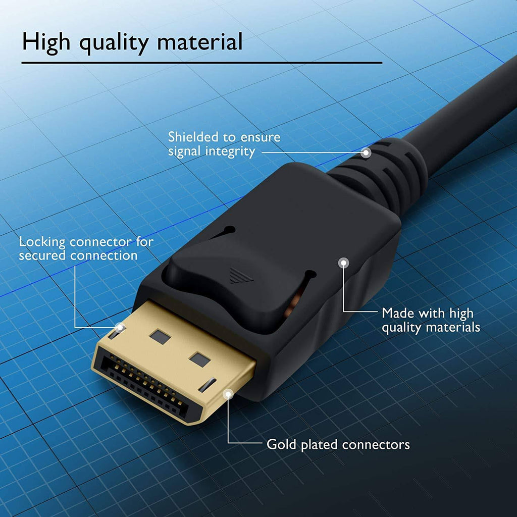 Gold Plated DisplayPort to DisplayPort Cable 10 Feet Black H288