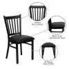 Black Vinyl Seat Metal Restaurant Chair E111