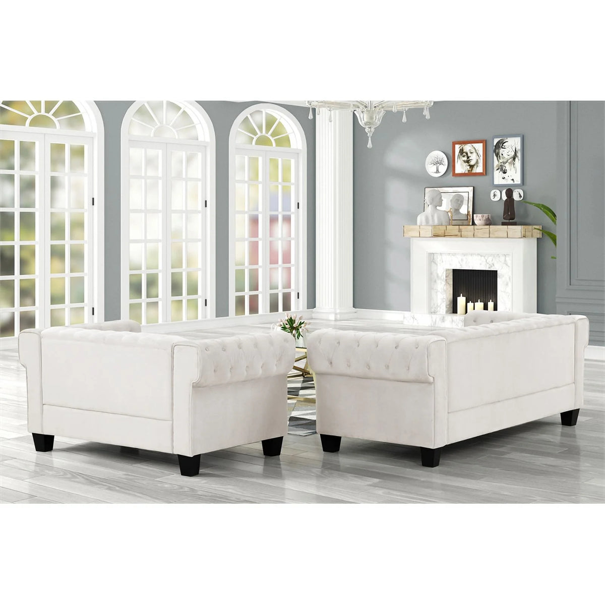 2-Piece Velvet Living Room Furniture Set K5501