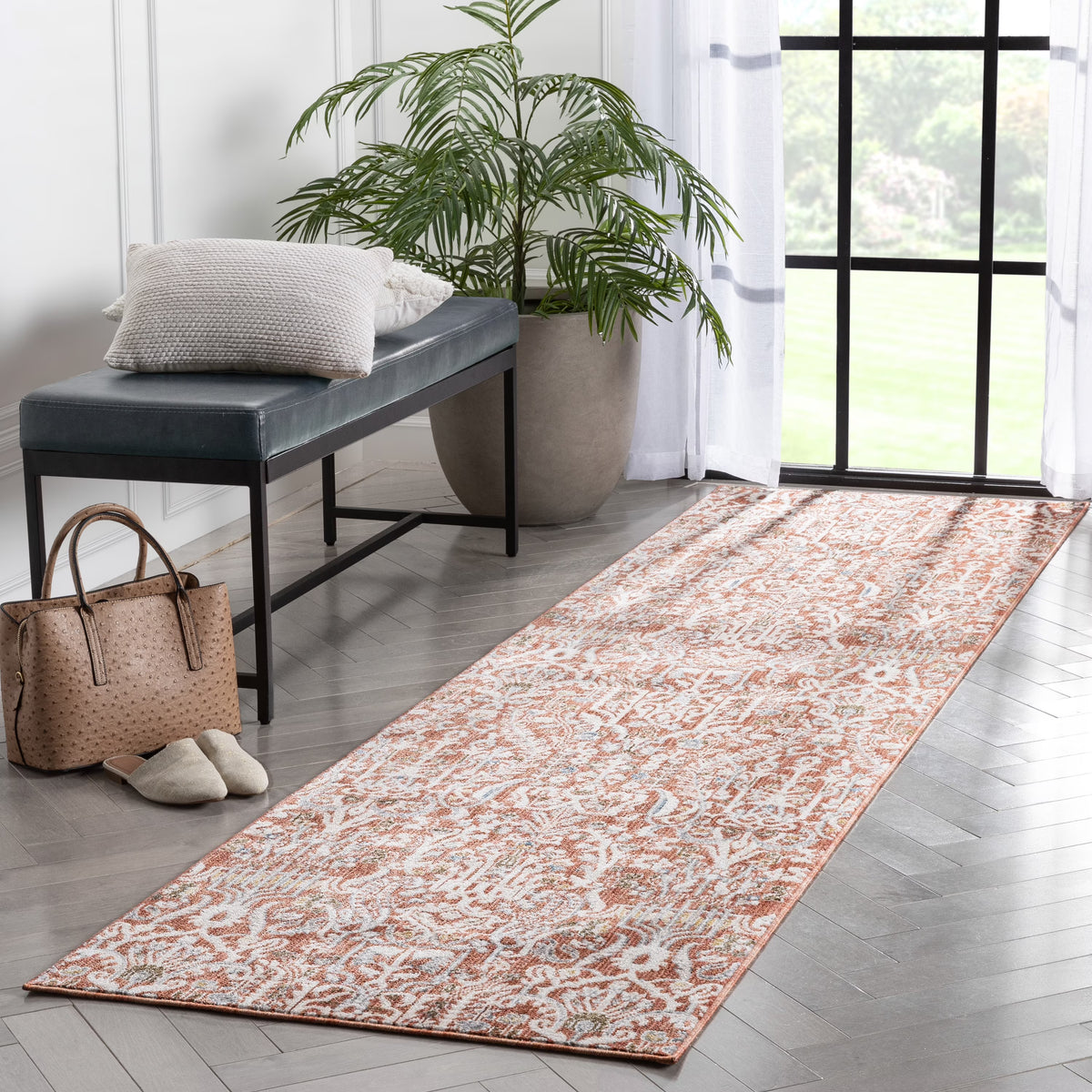 Rust Red Vintage Persian Runner Rug 3x10 M250