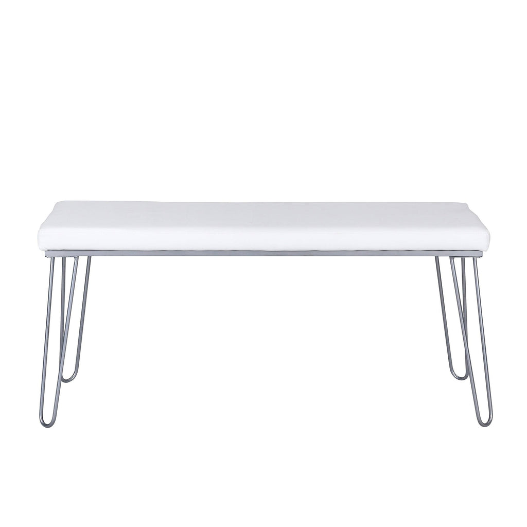Silver / White Long Bench V647