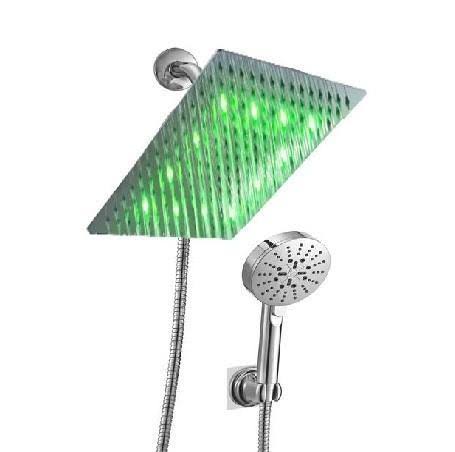 Brushed Nickel LED Digital Display Shower System with Rough-In Valve C298