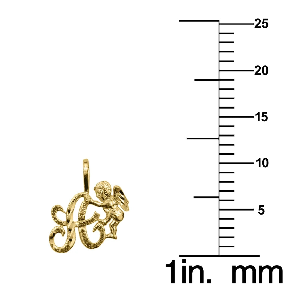 14K Yellow Gold Cherub Pendant with 16" Chain Necklace Z10500