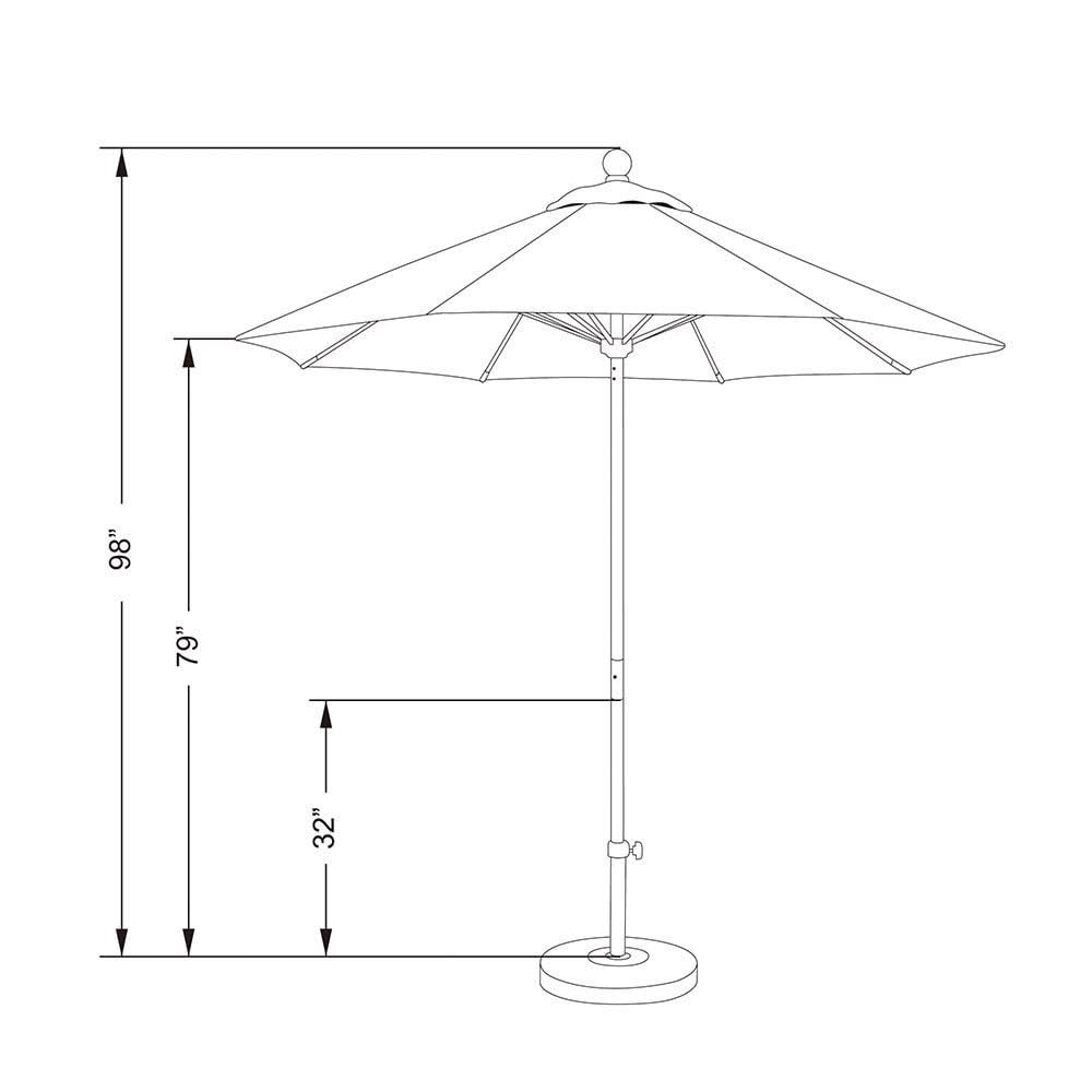 Black 7.5 ft Market Umbrella C257676