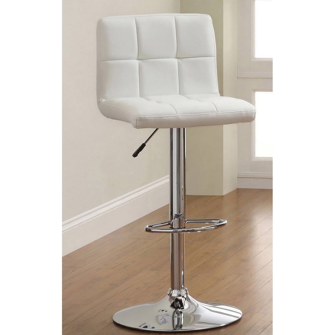 White Leatherette Bar Stool S569305