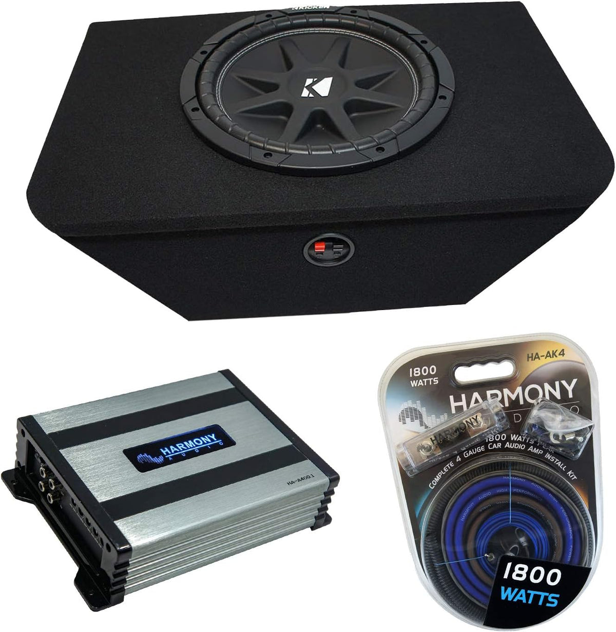 C10 Comp Single 10" Loaded Sub Box Enclosure with Amplifier D26103