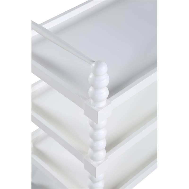 White Wood 3-Shelf Cart M203