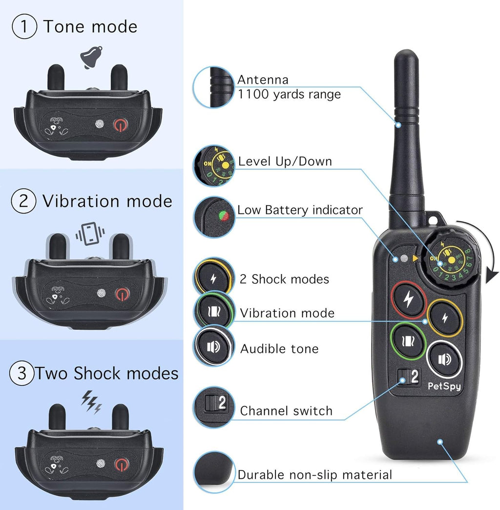 Waterproof Remote Training E-Collars for 2 Dogs W33950