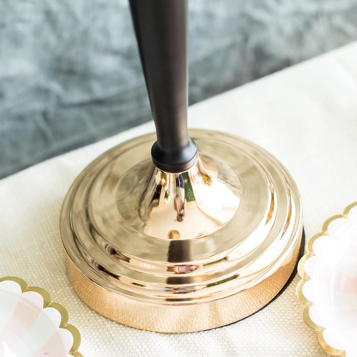 25 Matte Black/Gold Metal Tealight Candle Holder H82125