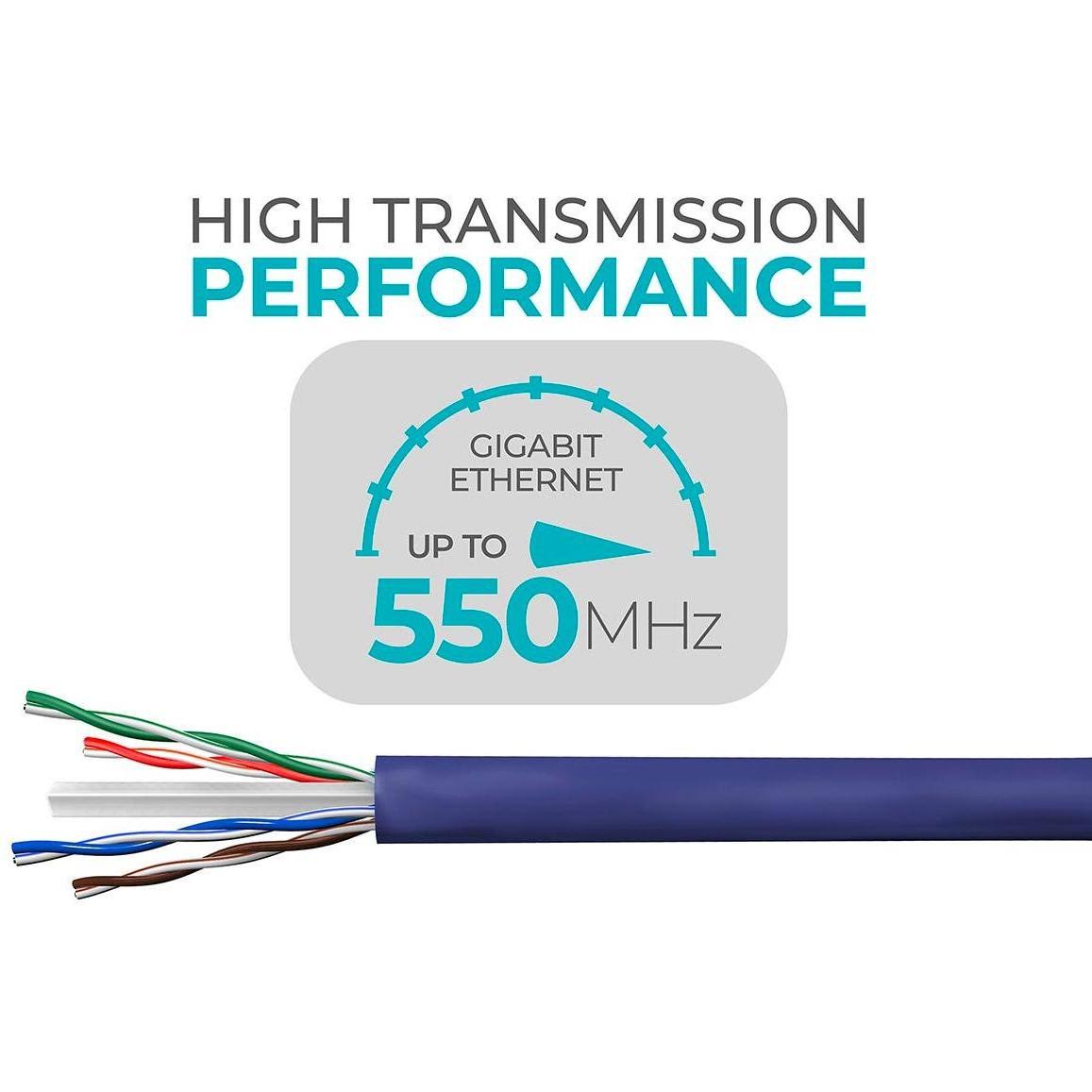 Cat6 Ethernet Bulk Cable, 23AWG, 1000ft, Purple Y903680