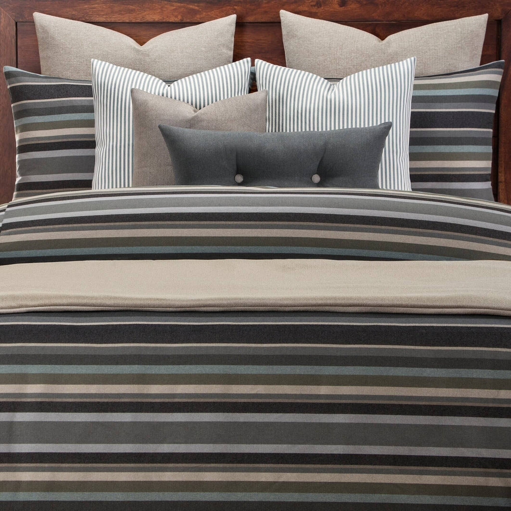 California King 6 Piece Stain Resistant Duvet Cover Set with Comforter Insert K186