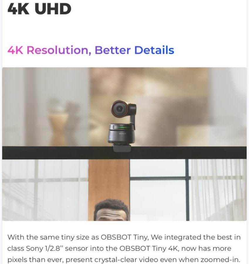 4K PTZ Webcam with 4X Zoom T323