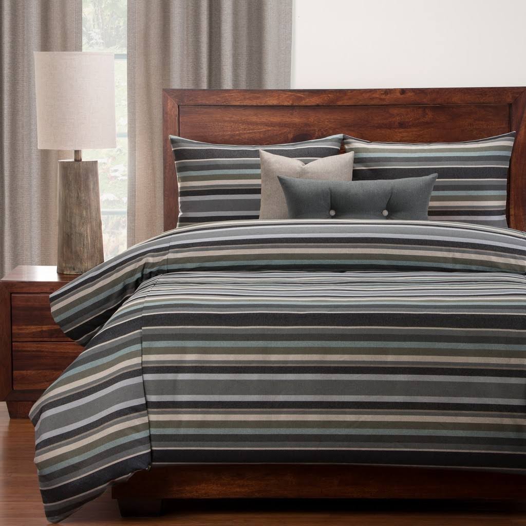 California King 6 Piece Stain Resistant Duvet Cover Set with Comforter Insert K186