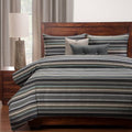 California King 6 Piece Stain Resistant Duvet Cover Set with Comforter Insert K186