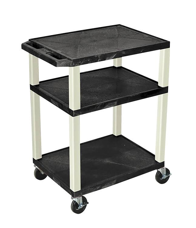 Black 3 Shelves AV Cart V4155