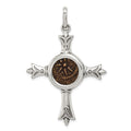 Sterling Silver and Bronze Widow's Mite Coin Cross Pendant with Certificate of Authenticity I579750