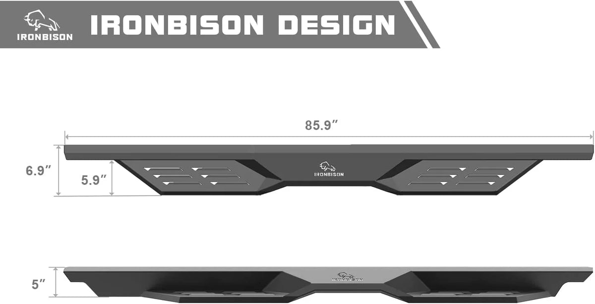 Black 5” Running Boards for Toyota Tundra CrewMax Pickup Truck (2pcs) F8229