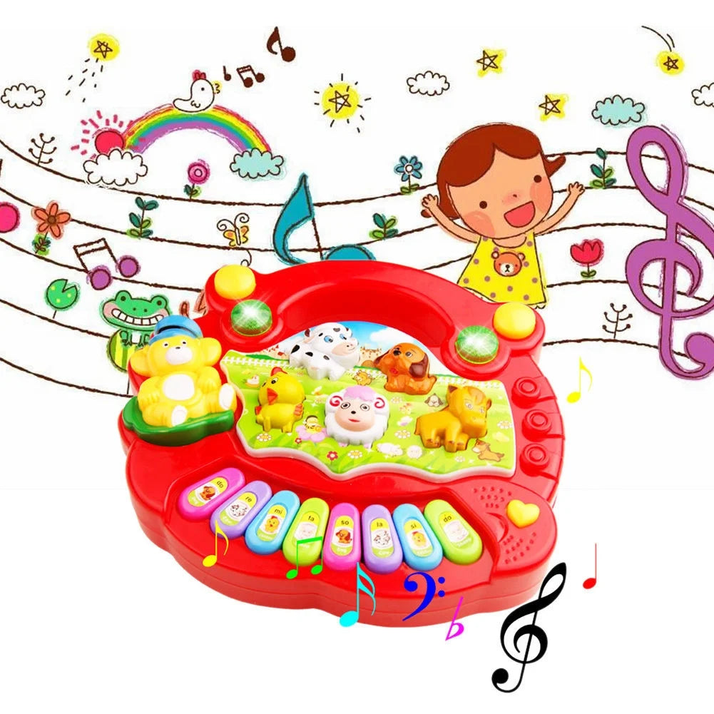 Electronic Piano Toy with Animals Light up Musical Toys W7596
