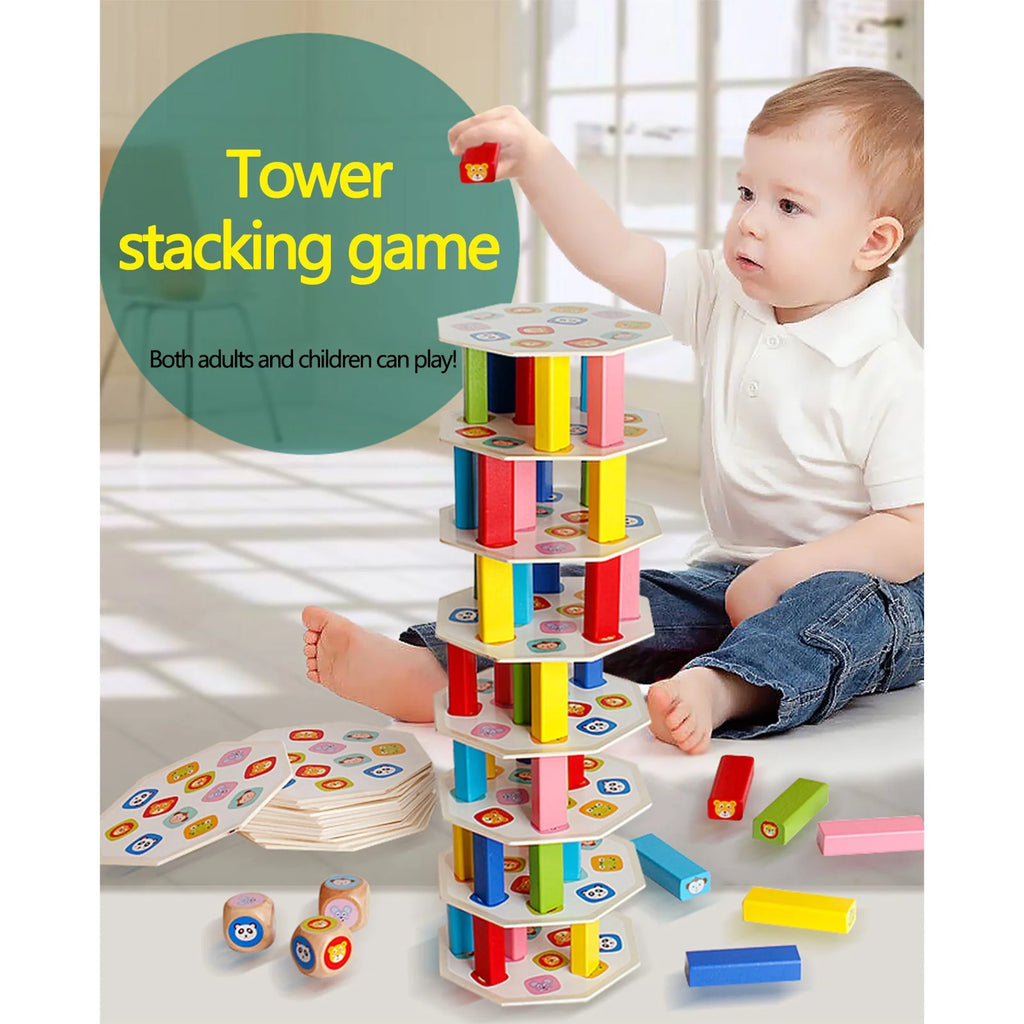 Wooden Building Blocks Stacking Tower Board Game Y8052