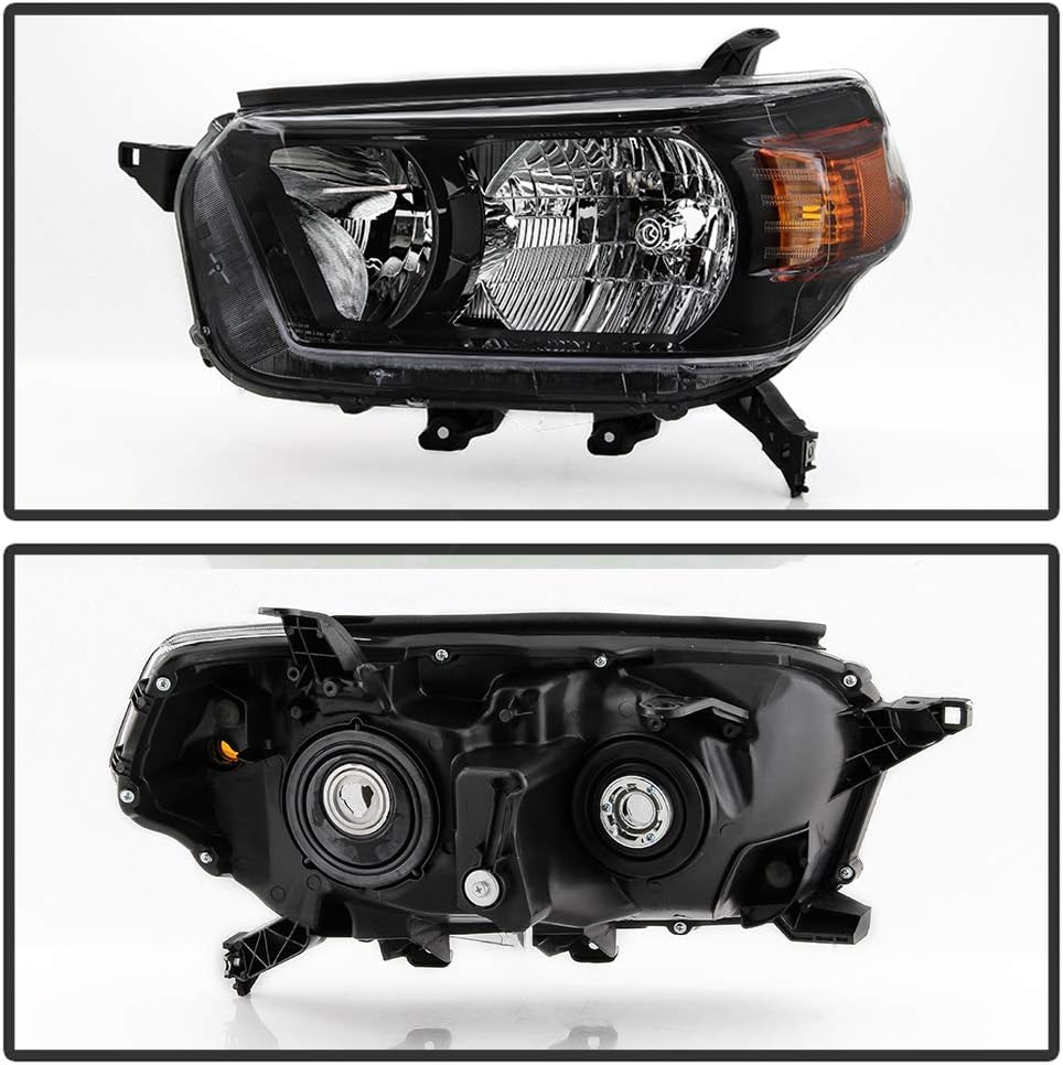 Black Housing Headlights Assembly Pair D6439