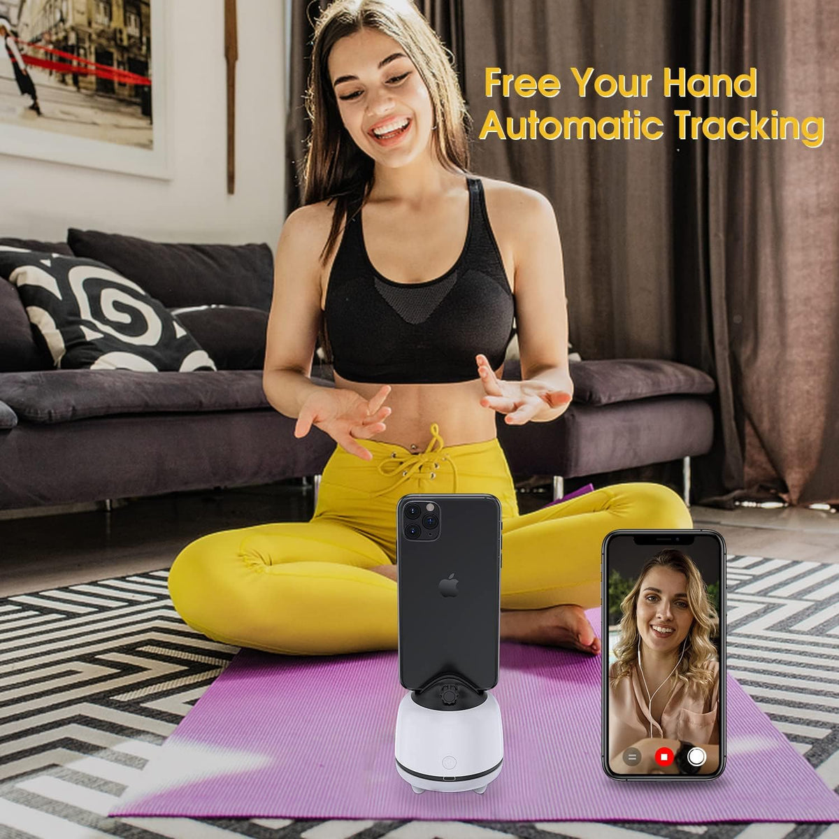White 360° Rotation Motion Sensor Phone Holder, Pack of 2 P254178