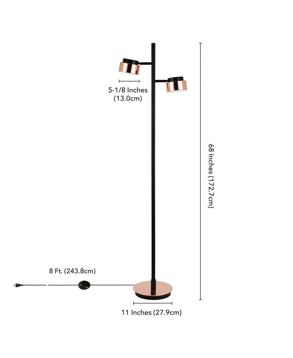 Copper and Black Floor Lamp U217