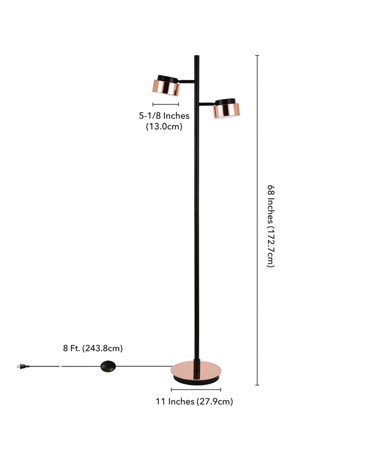 Copper and Black Floor Lamp U217