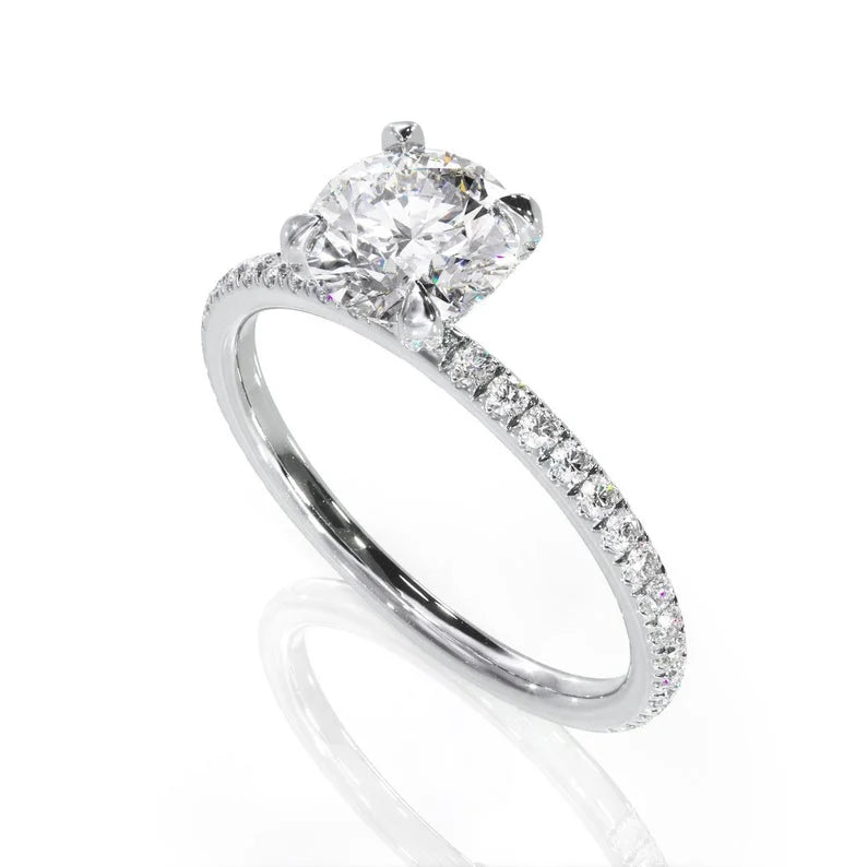 14K White Gold Solitaire Diamond Engagement Ring K68947