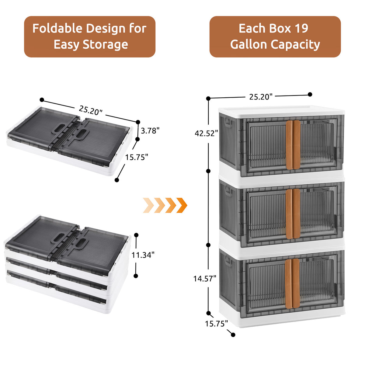 3 Pack 19 Gal Stackable Storage Bins D49968