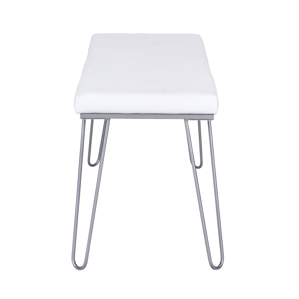Silver / White Long Bench V647