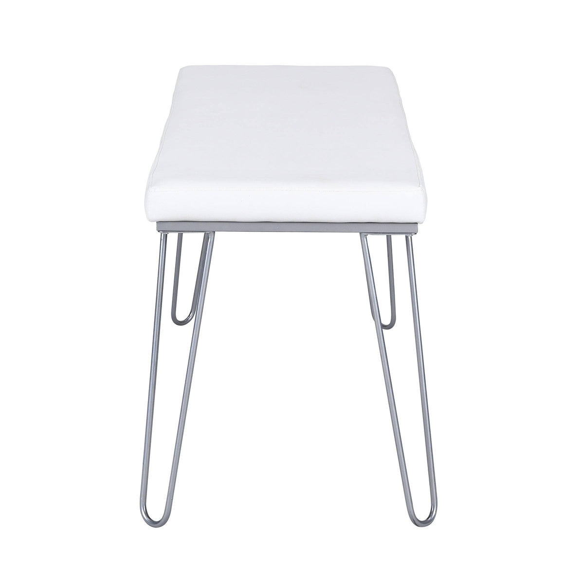 Silver / White Long Bench V647