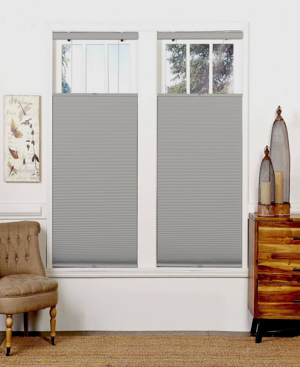 Cream-White Top Down Bottom Up Blackout Shade M446