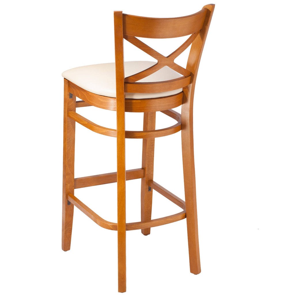 Black Solid Wood X-Back Microfiber Seat Bar Stool U681