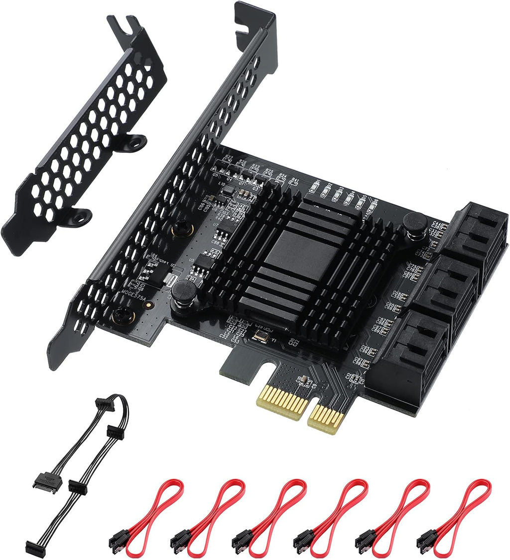 6 Port PCIe SATA 3.0 Card with 6 SATA Cables Z3169