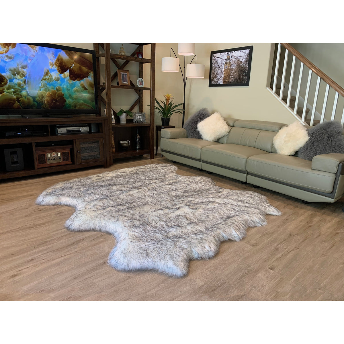 Faux Sheepskin 6-Pelt Plush Shag Area Rug O879729