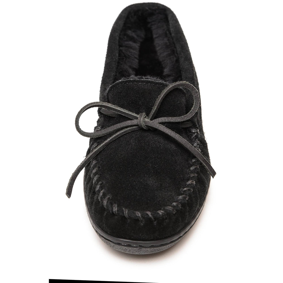 Black Sheepskin Hardsole Moccasin A48741