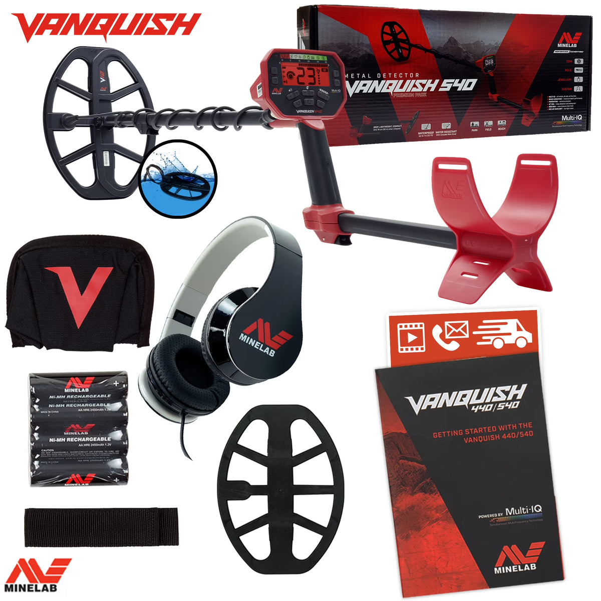 Waterproof Metal Detector with 12" x 9" Double-D Coil R771901