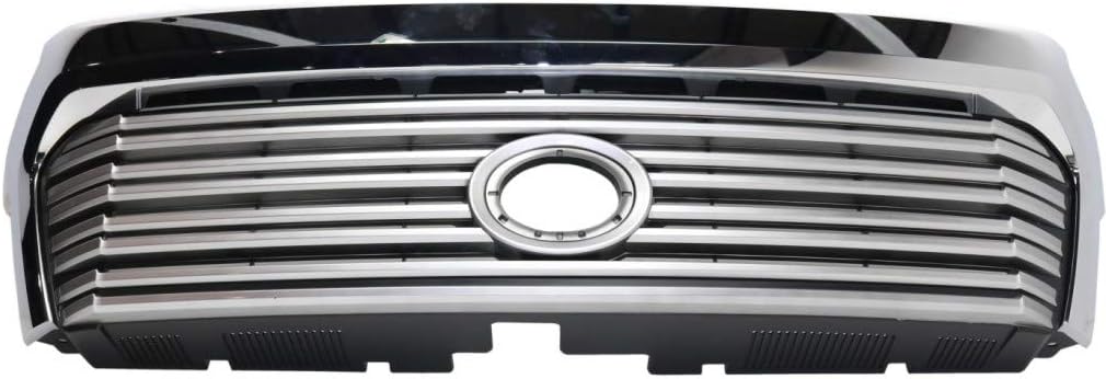Painted Silver Shell Grille Assembly with Gray Insert and Chrome Molding R6931