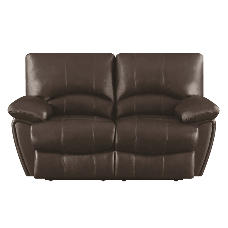 Chocolate Brown Upholstered Pillow Top Arm Living Room Set V110531